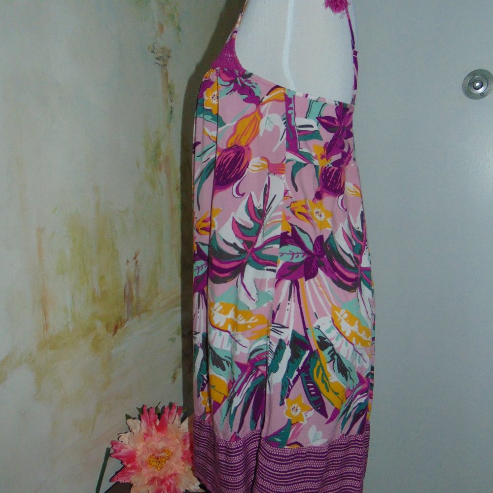 Sleep Well Women's Purple Pink Tropical Floral Crochet Sleepwear Nighty sz 8 - Picture 3 of 8
